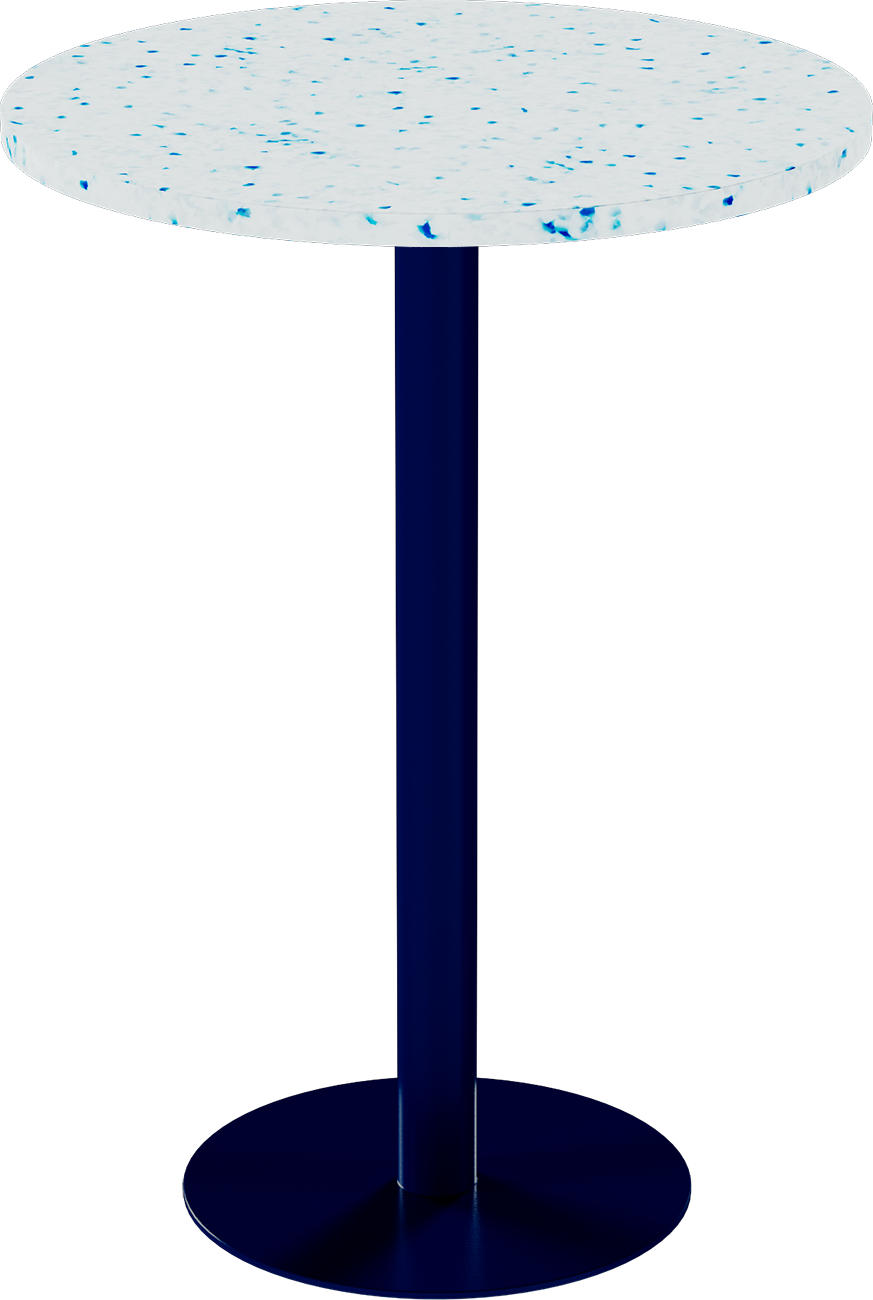 Solis Bar Table – 80cm Round – Navy / Blue Dapple
