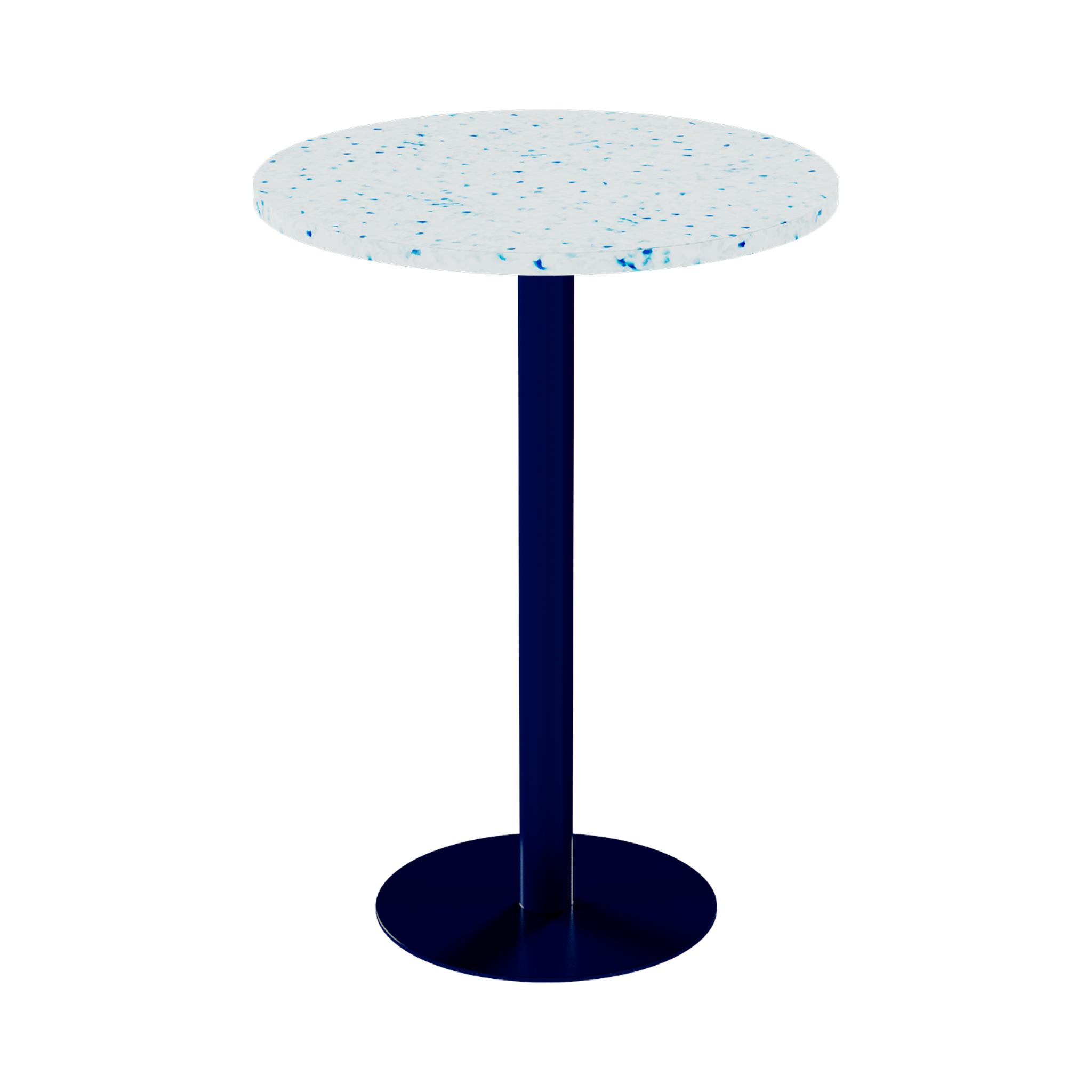 Solis Bar Table – 80cm Round – Navy / Blue Dapple