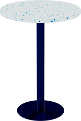 Solis Bar Table – 80cm Round – Navy / Blue Dapple