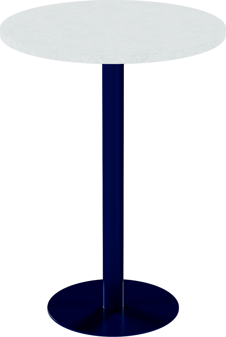 Solis Bar Table – 80cm Round – Navy / White Chalk Dapple