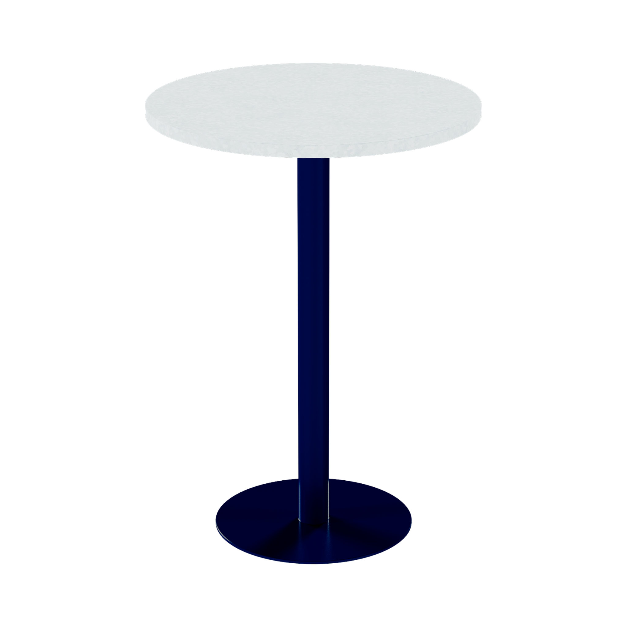 Solis Bar Table – 80cm Round – Navy / White Chalk Dapple