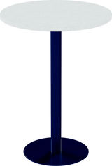 Solis Bar Table – 80cm Round – Navy / White Chalk Dapple