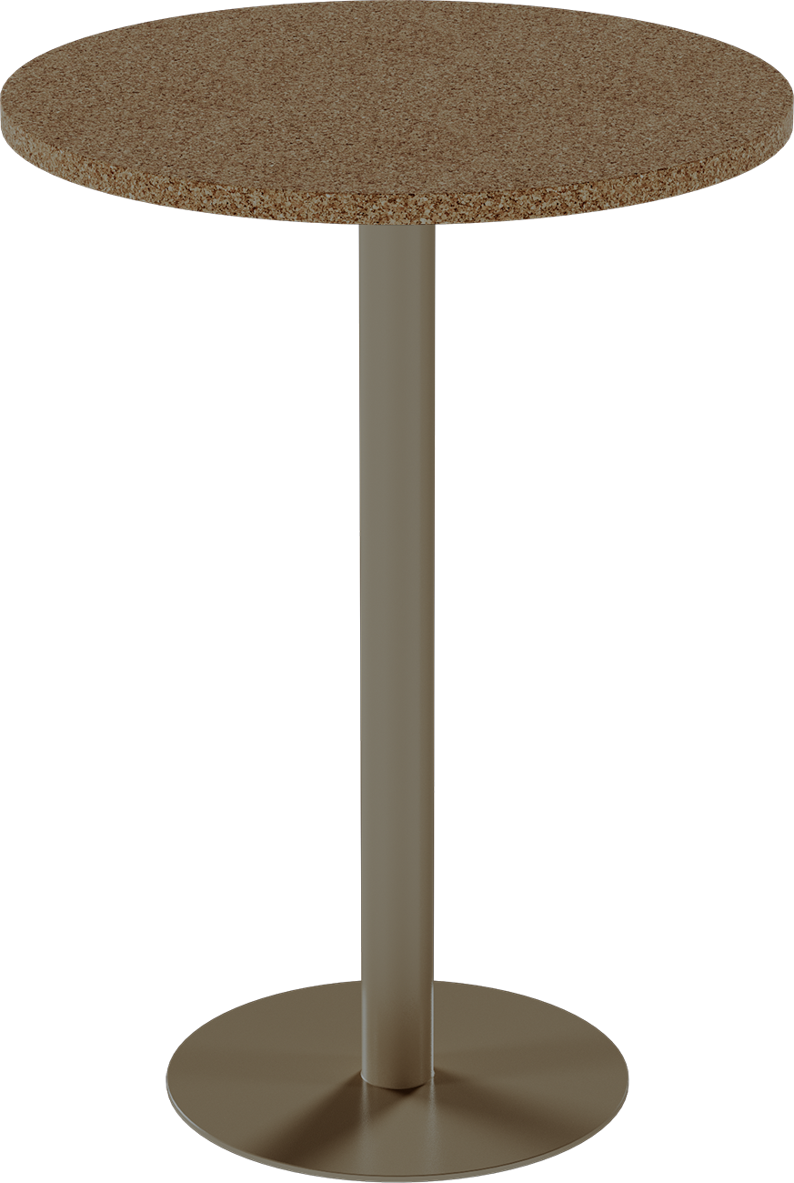 Solis Bar Table – 80cm Round – Taupe / Grano Natural