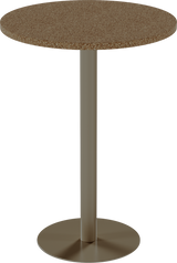 Solis Bar Table – 80cm Round – Taupe / Grano Natural