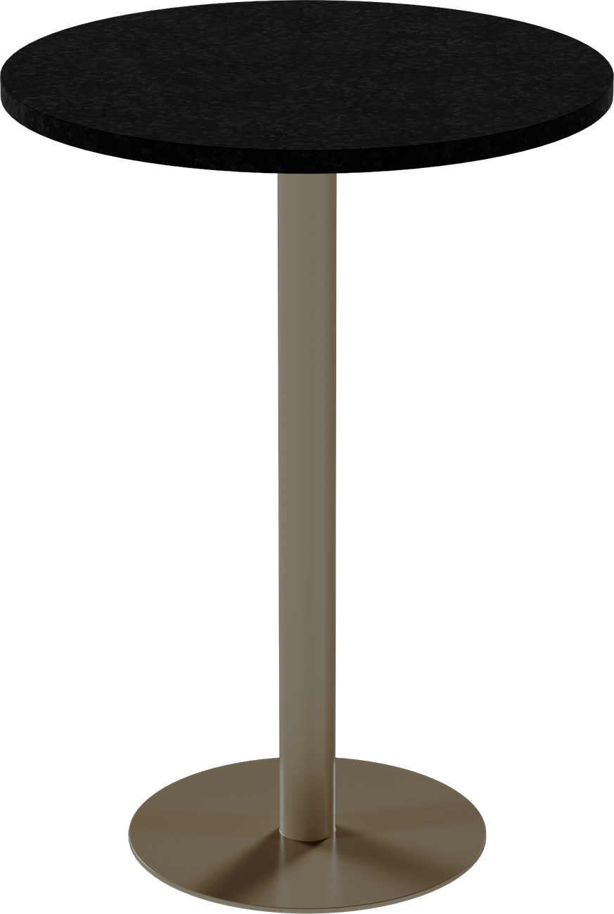 Solis Bar Table – 80cm Round – Taupe / Black Onyx Dapple