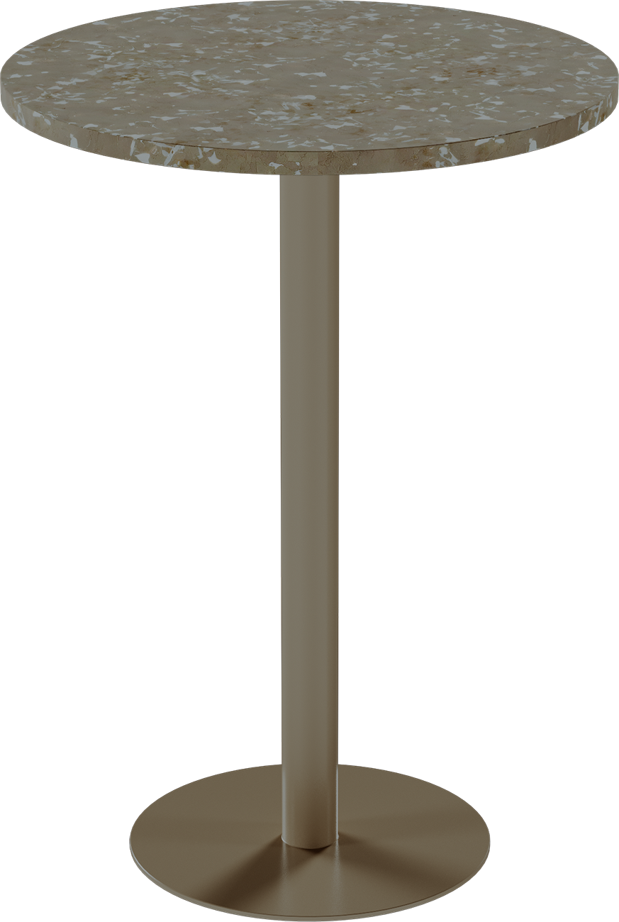 Solis Bar Table – 80cm Round – Taupe / Taupe Dapple
