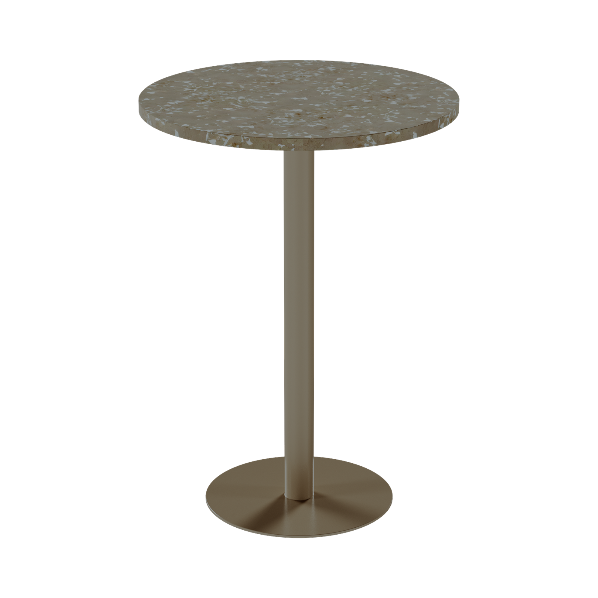 Solis Bar Table – 80cm Round – Taupe / Taupe Dapple