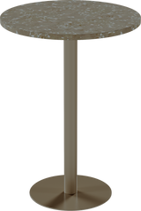 Solis Bar Table – 80cm Round – Taupe / Taupe Dapple