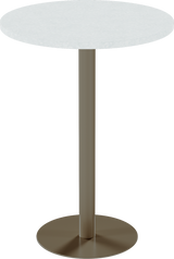 Solis Bar Table – 80cm Round – Taupe / White Chalk Dapple