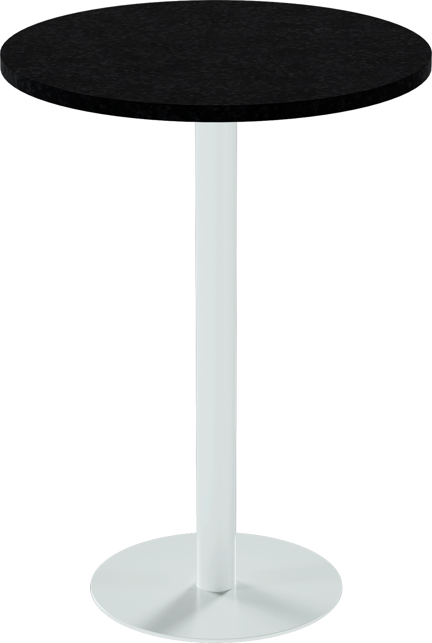 Solis Bar Table – 80cm Round – White / Black Onyx Dapple
