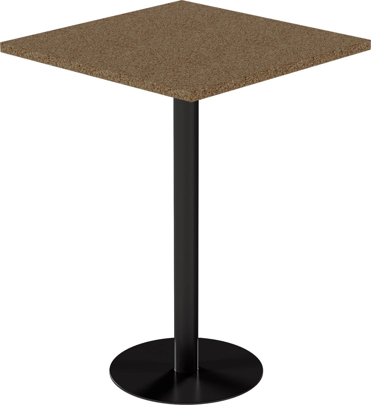 Solis Bar Table – 80cm Square – Black / Grano Natural
