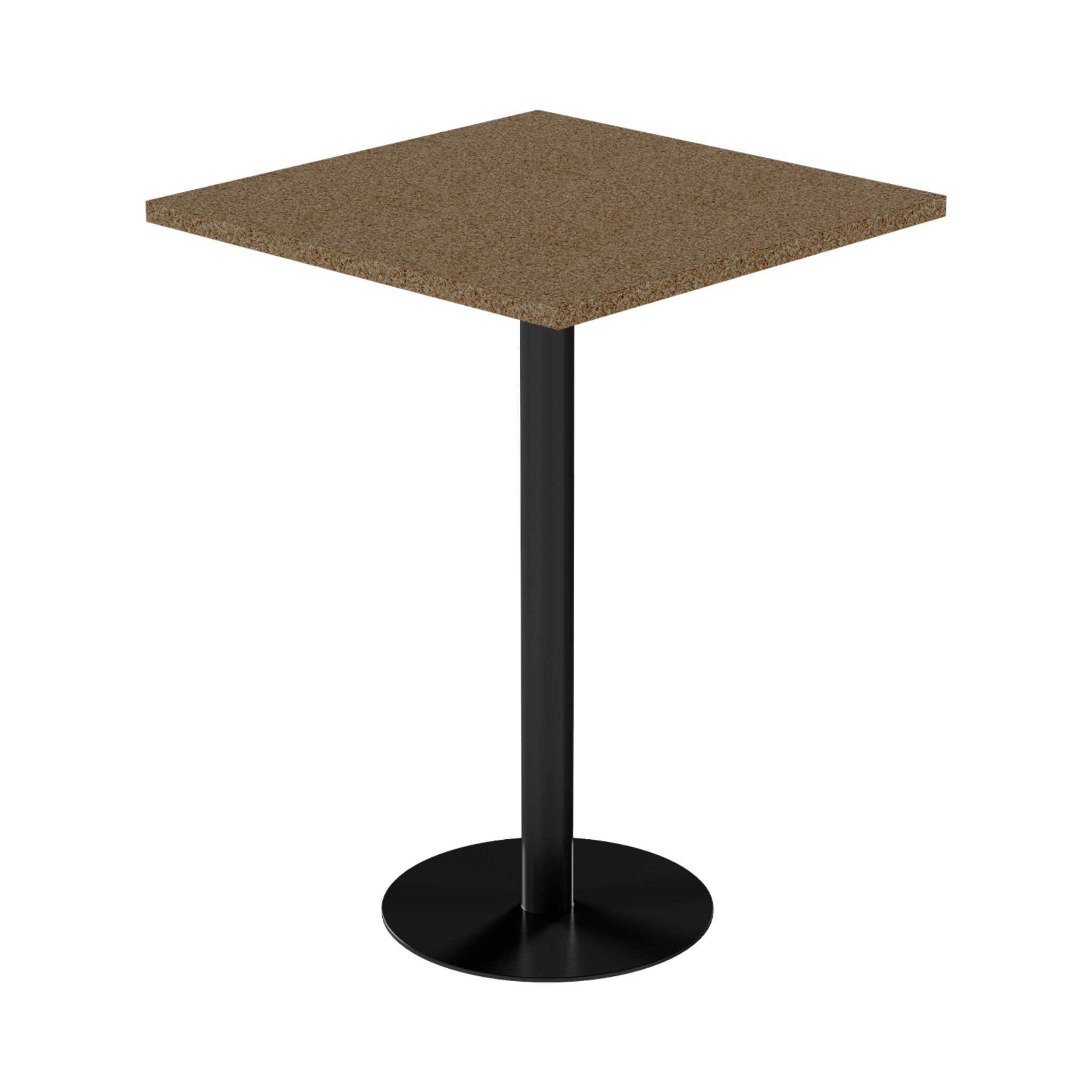 Solis Bar Table – 80cm Square – Black / Grano Natural