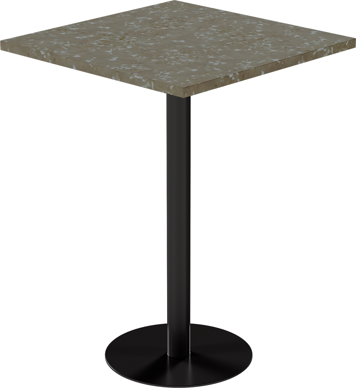 Solis Bar Table – 80cm Square – Black / Taupe Dapple