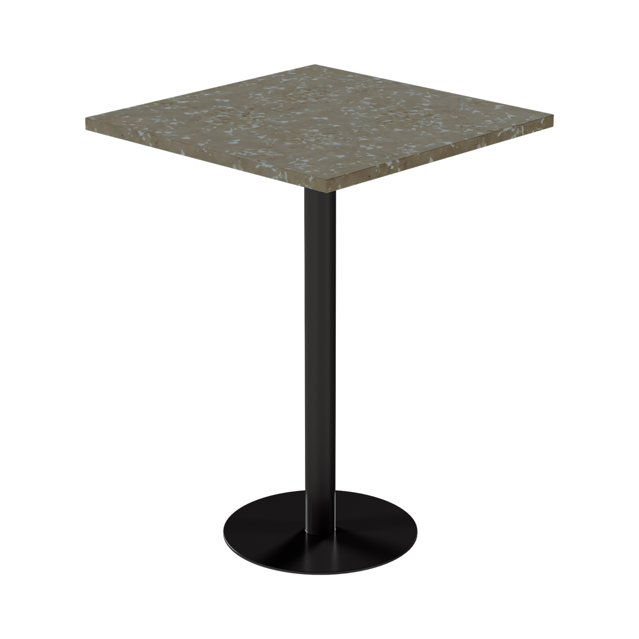 Solis Bar Table – 80cm Square – Black / Taupe Dapple