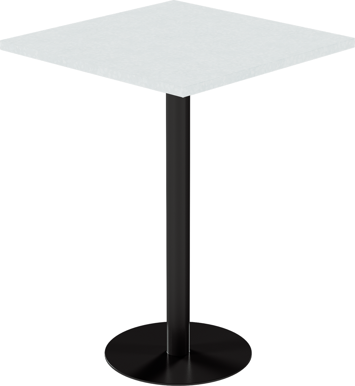 Solis Bar Table – 80cm Square – Black / White Chalk Dapple