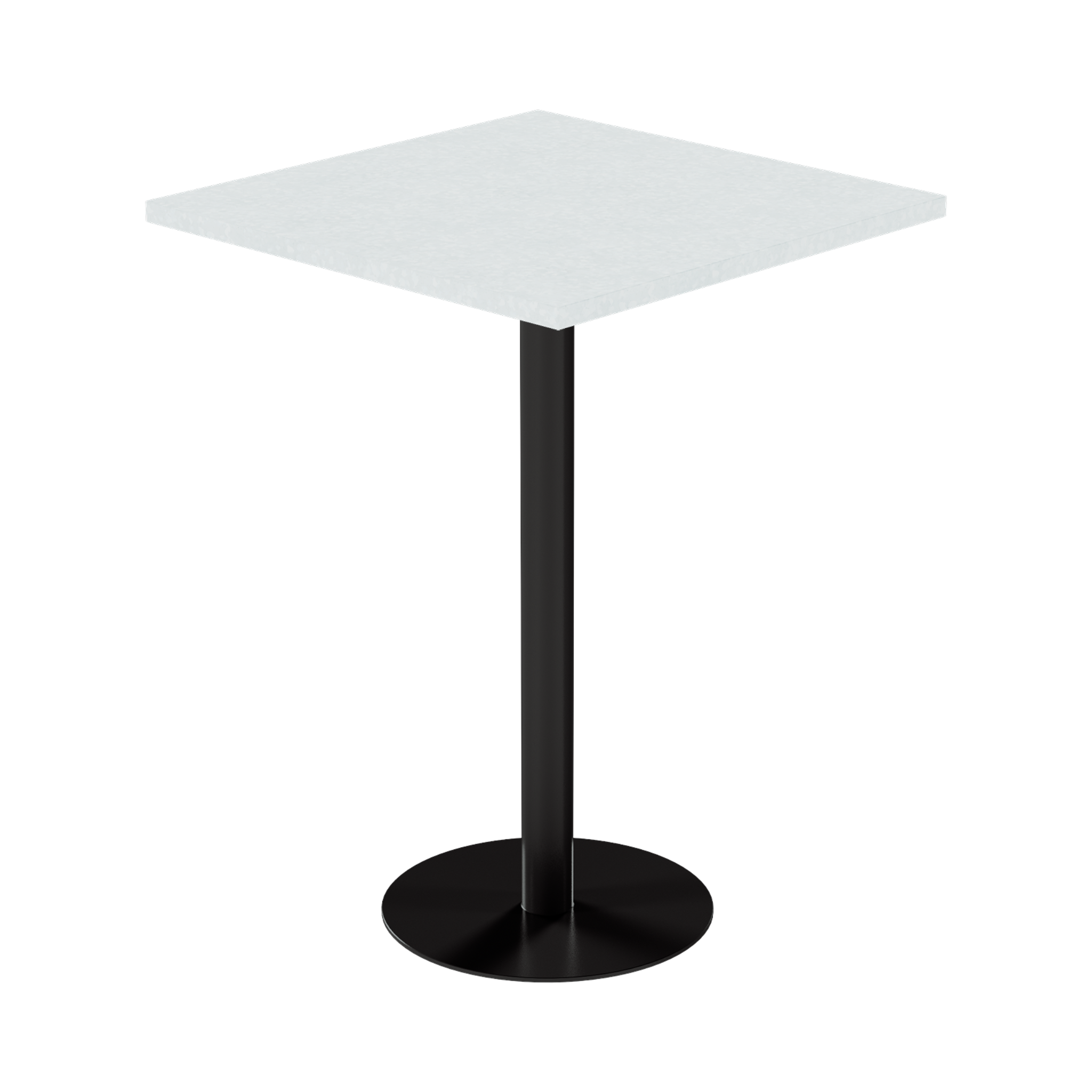 Solis Bar Table – 80cm Square – Black / White Chalk Dapple