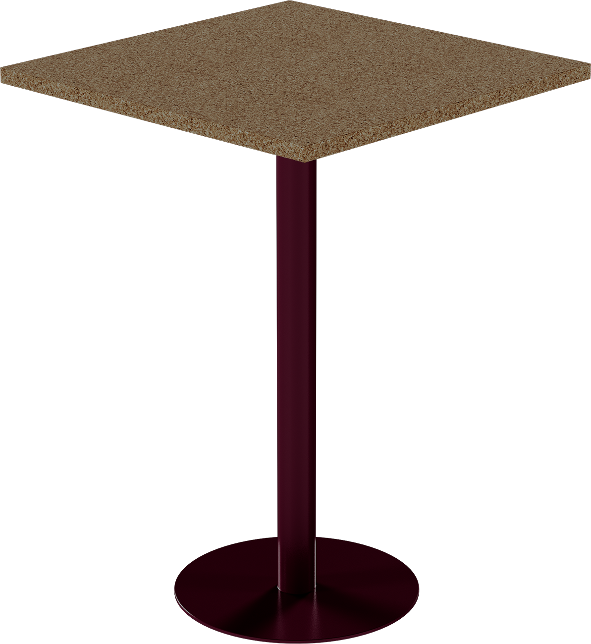 Solis Bar Table – 80cm Square – Burgundy / Grano Natural