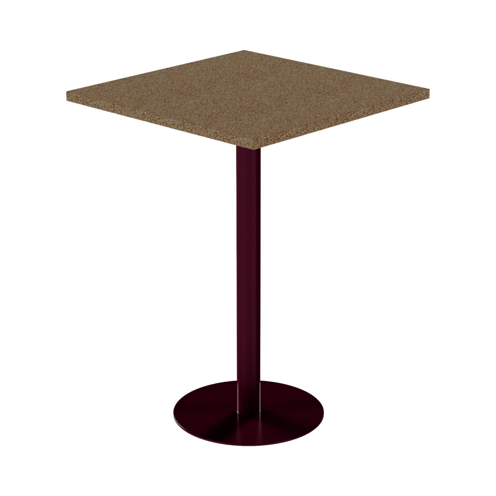 Solis Bar Table – 80cm Square – Burgundy / Grano Natural