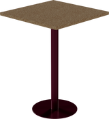 Solis Bar Table – 80cm Square – Burgundy / Grano Natural