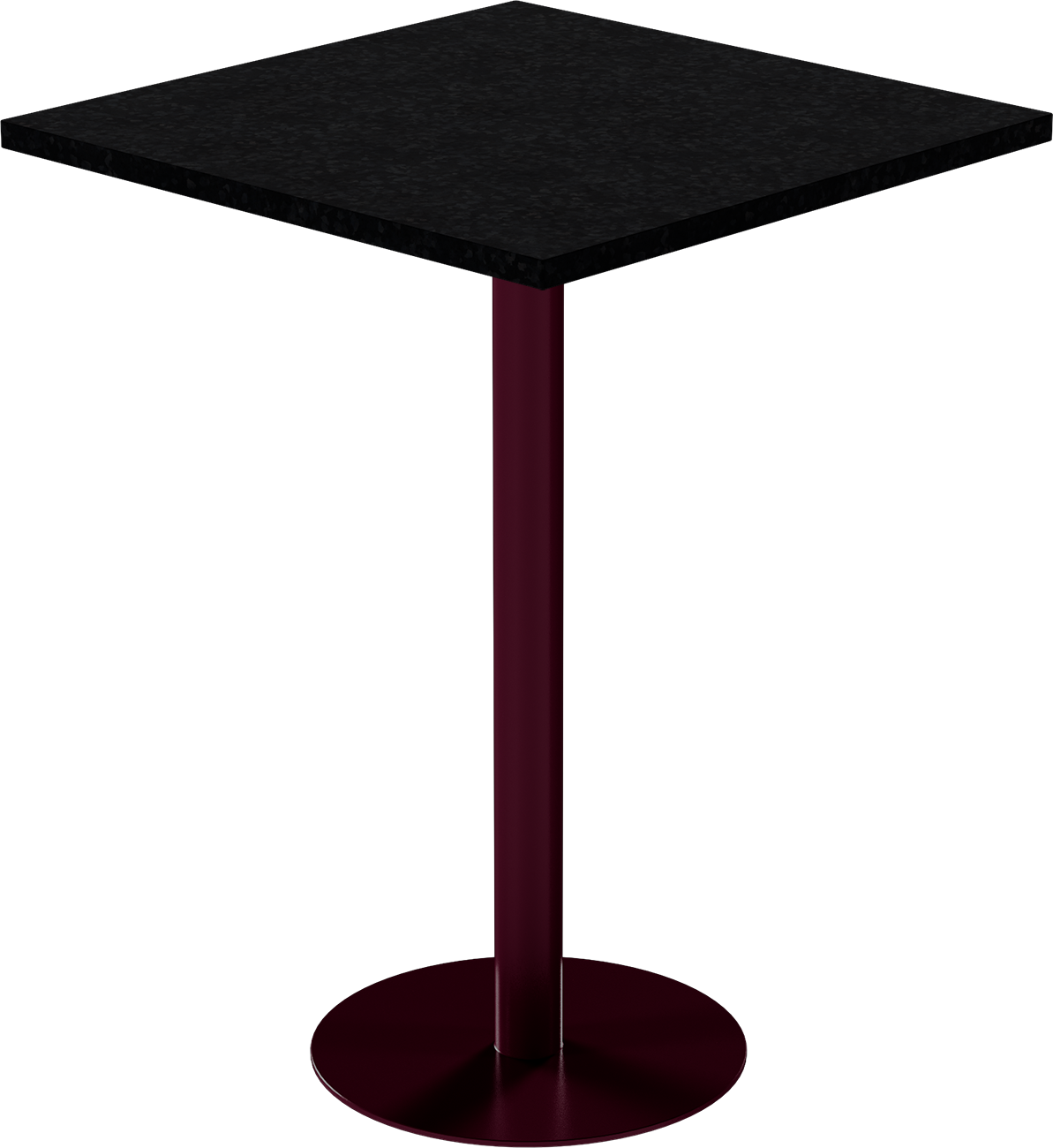 Solis Bar Table – 80cm Square – Burgundy / Black Onyx Dapple
