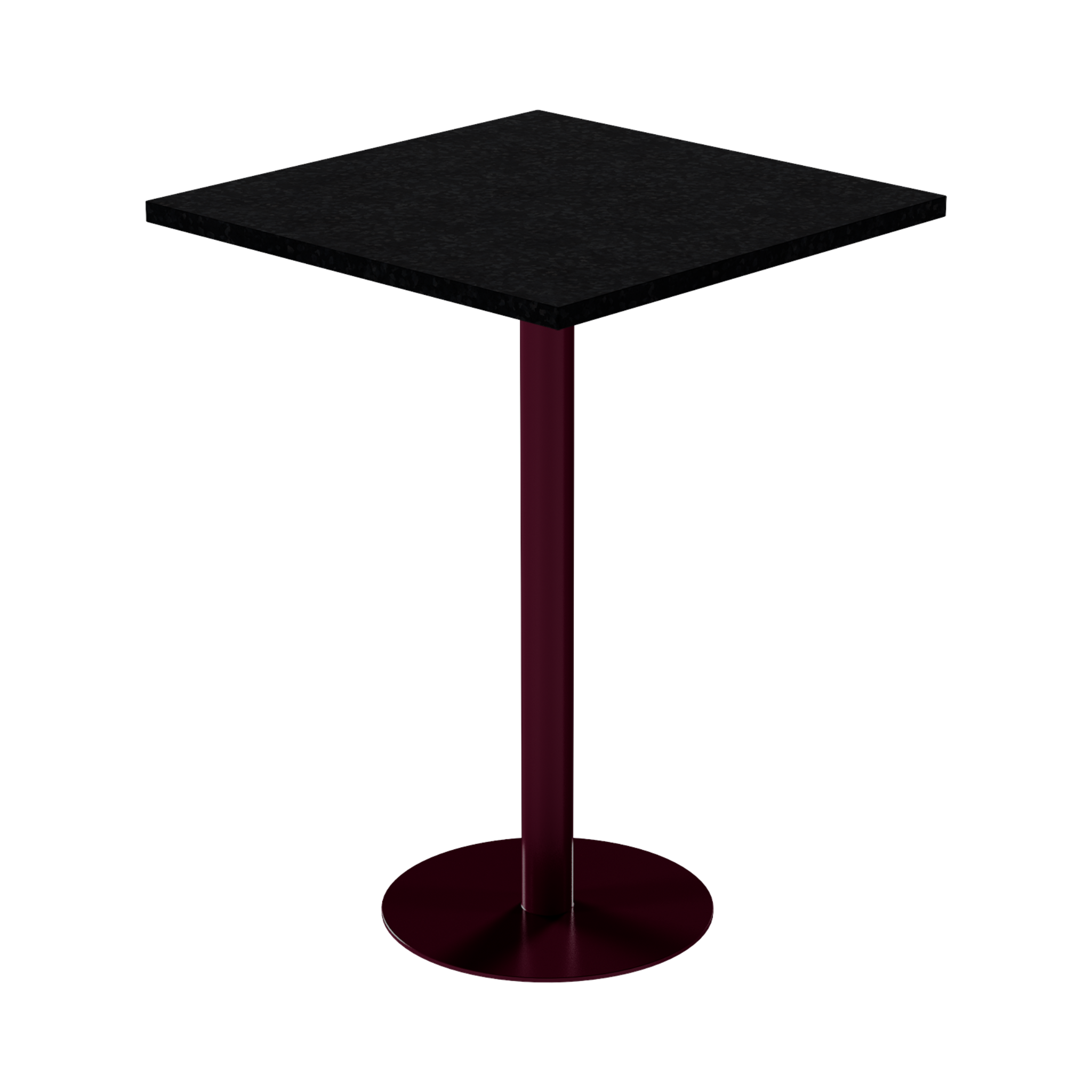 Solis Bar Table – 80cm Square – Burgundy / Black Onyx Dapple