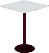 Solis Bar Table – 80cm Square – Burgundy / Red Dapple