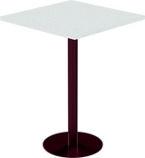 Solis Bar Table – 80cm Square – Burgundy / White Chalk Dapple