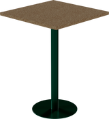Solis Bar Table – 80cm Square – Green / Grano Natural