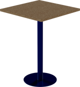 Solis Bar Table – 80cm Square – Navy / Grano Natural