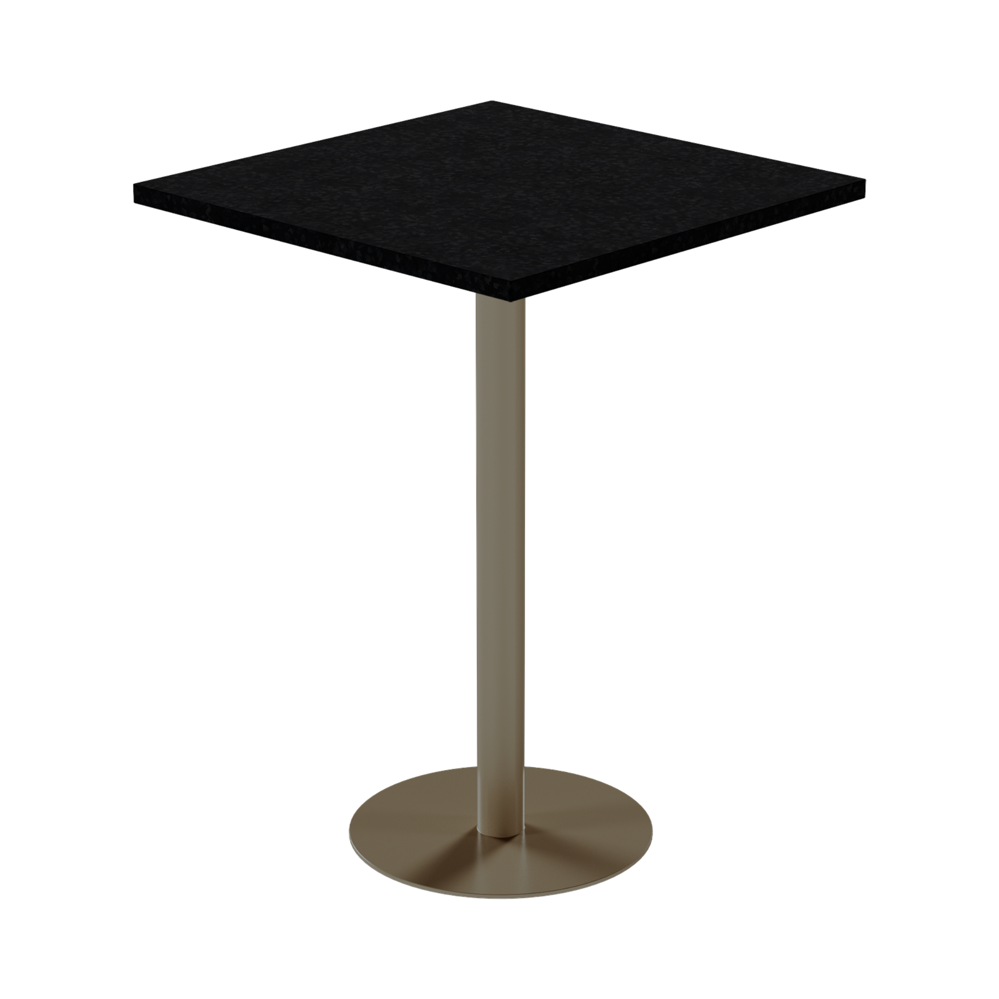 Solis Bar Table – 80cm Square – Taupe / Black Onyx Dapple