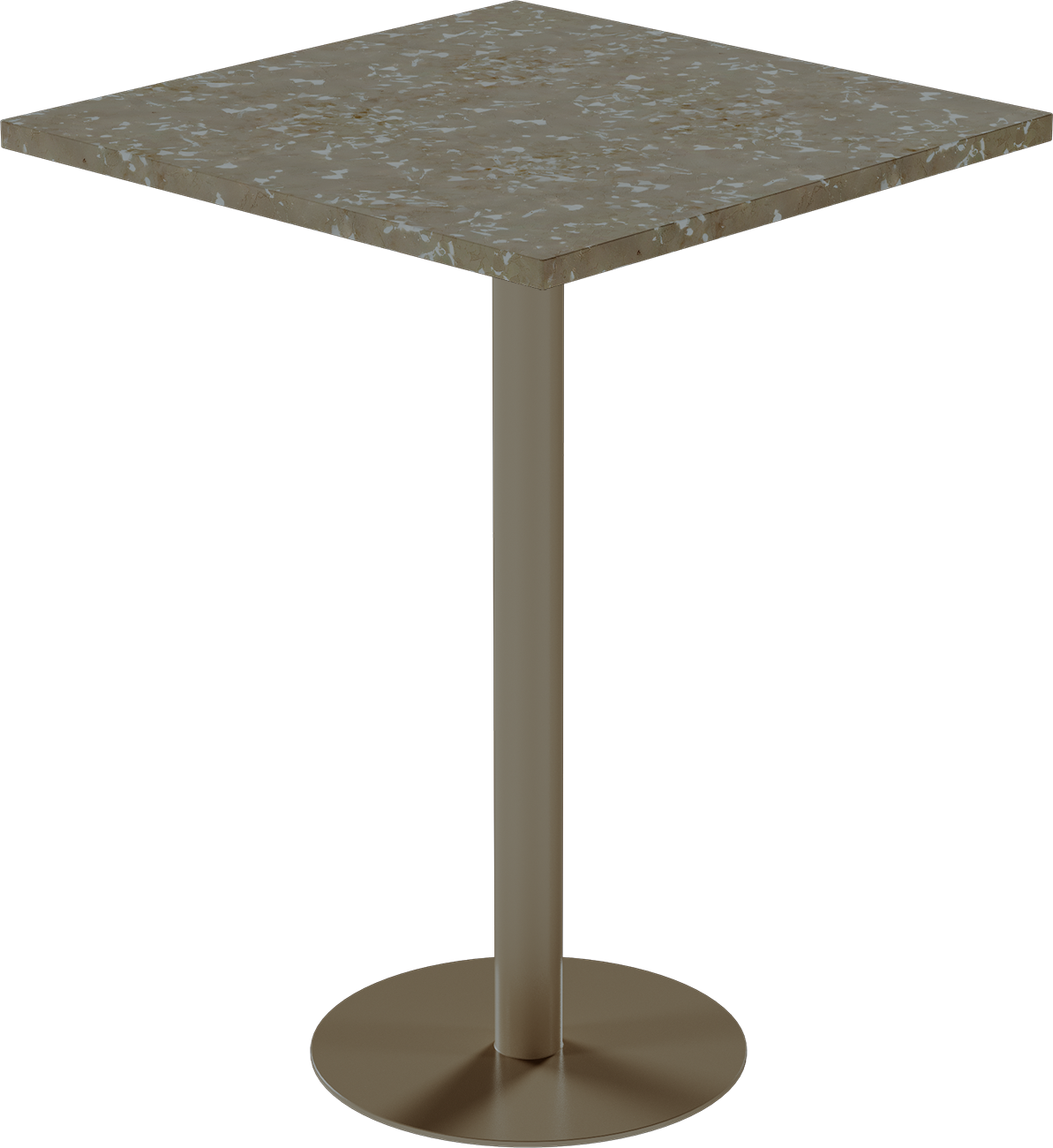 Solis Bar Table – 80cm Square – Taupe / Taupe Dapple