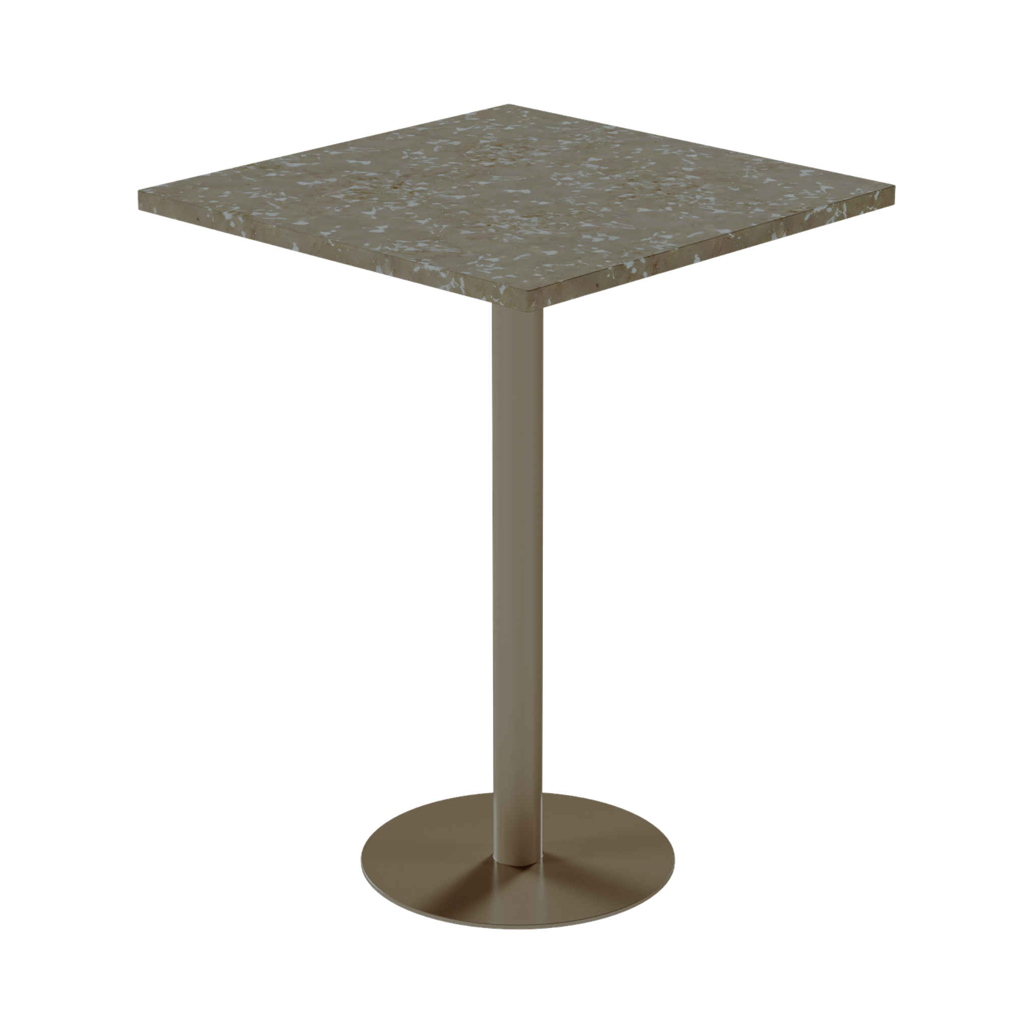 Solis Bar Table – 80cm Square – Taupe / Taupe Dapple