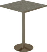 Solis Bar Table – 80cm Square – Taupe / Taupe Dapple