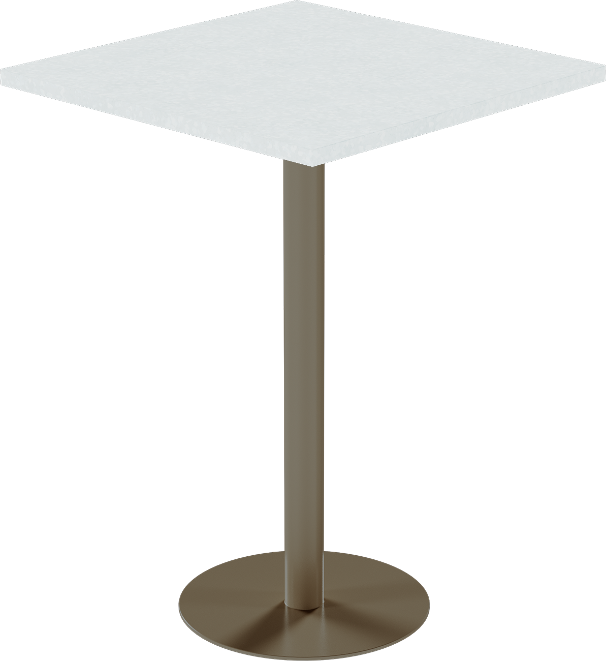 Solis Bar Table – 80cm Square – Taupe / White Chalk Dapple