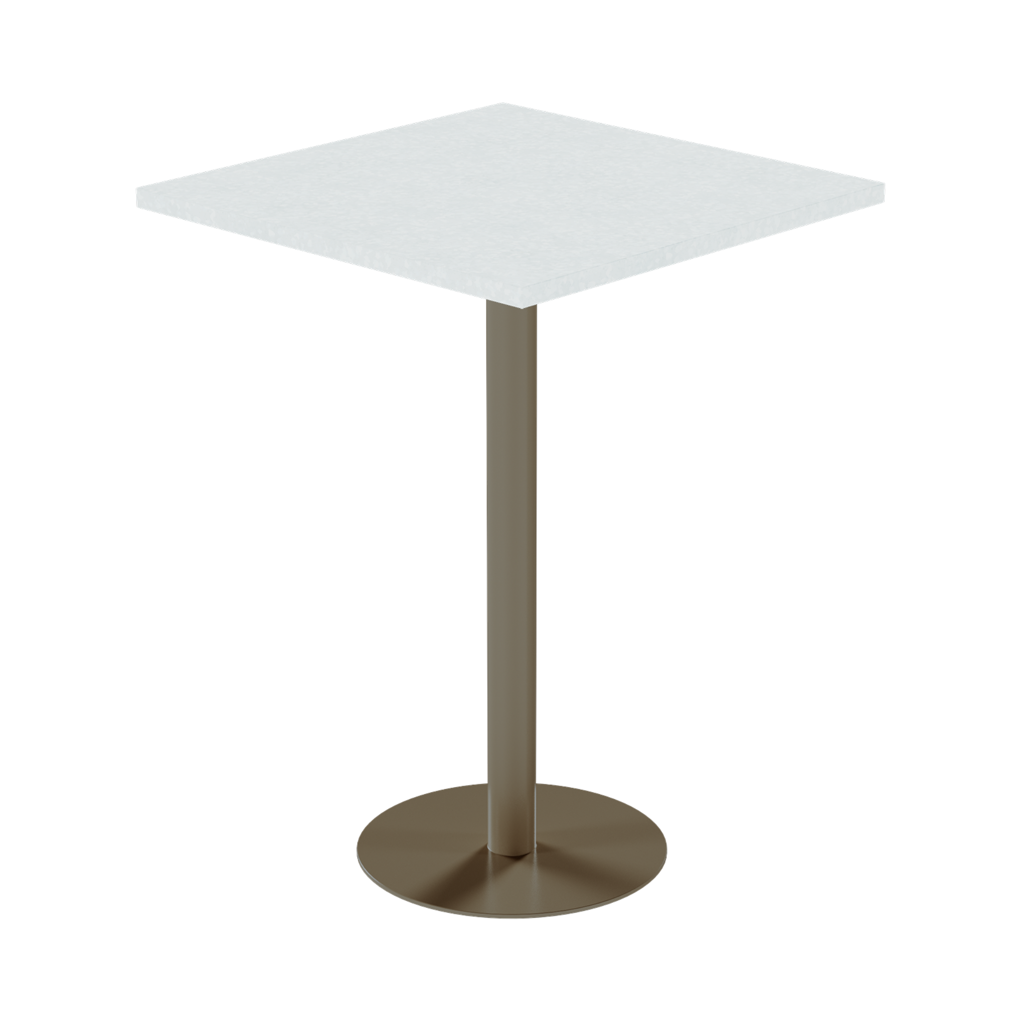 Solis Bar Table – 80cm Square – Taupe / White Chalk Dapple