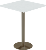 Solis Bar Table – 80cm Square – Taupe / White Chalk Dapple