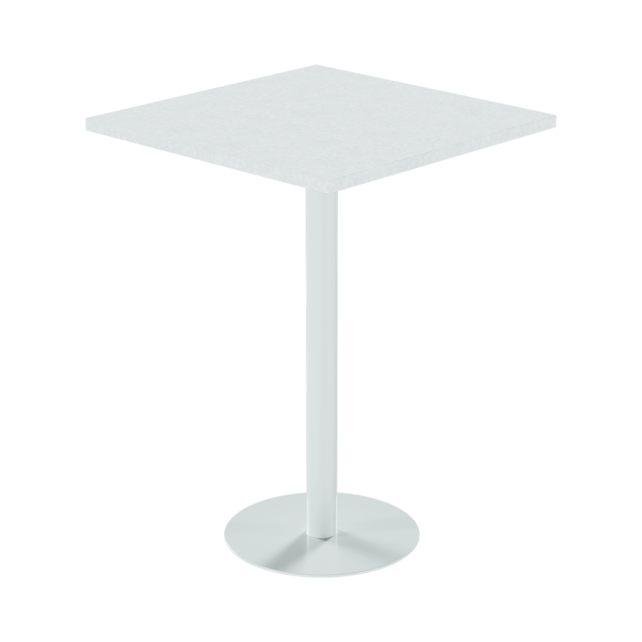 Solis Bar Table – 80cm Square – White / White Chalk Dapple