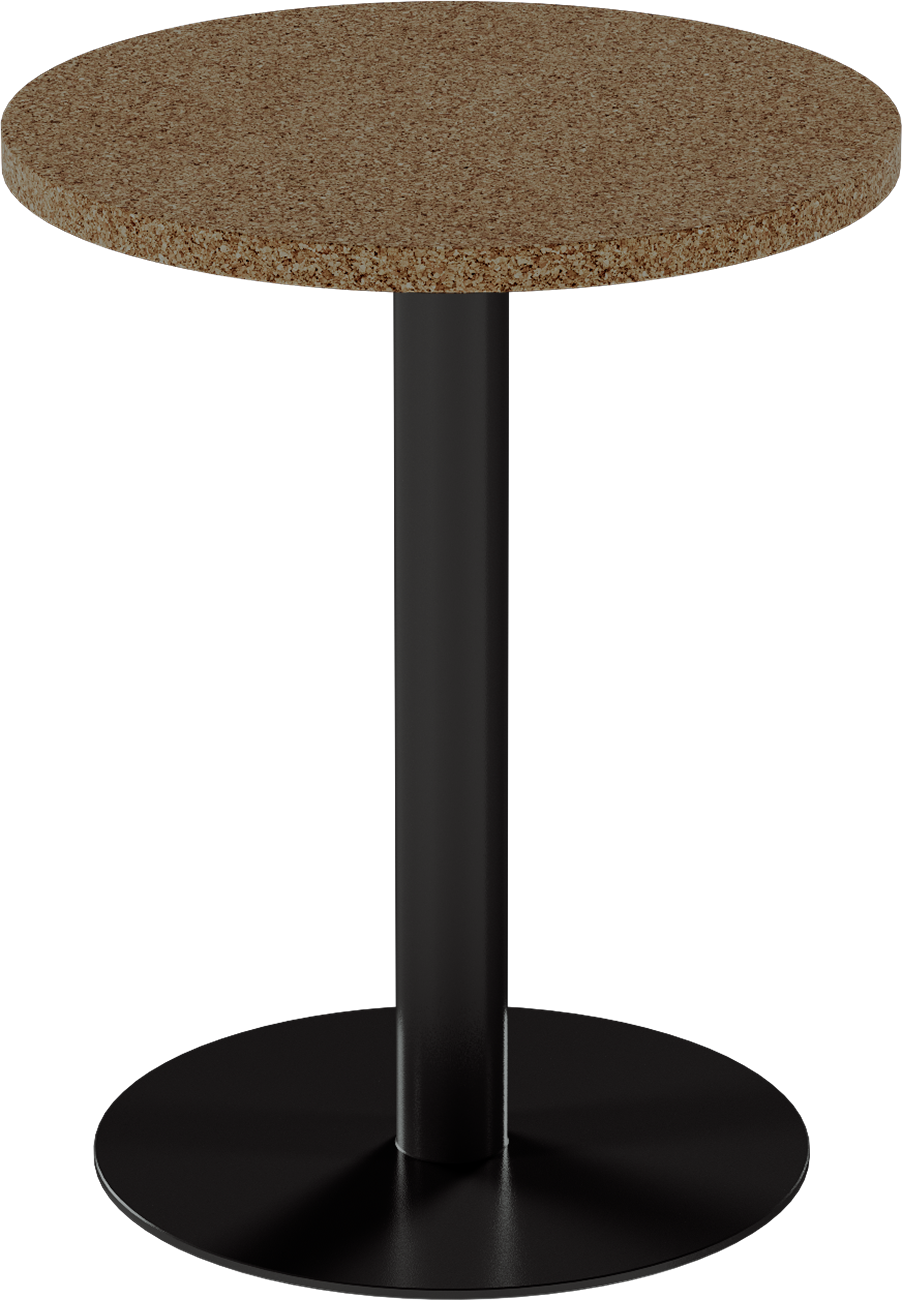 Solis Cafe Table – 60cm Round – Black / Grano Natural