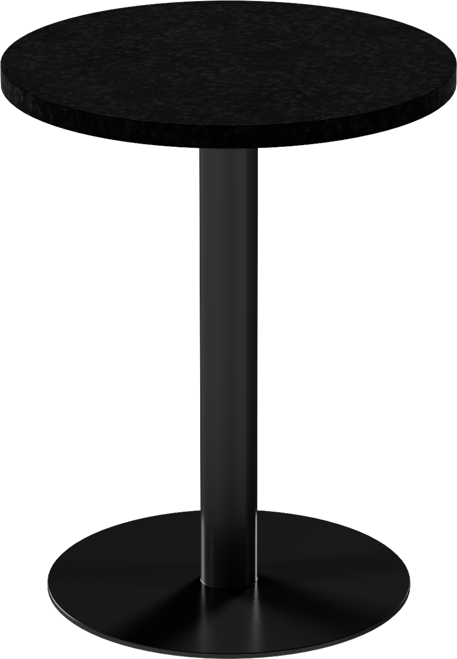 Solis Cafe Table – 60cm Round – Black / Black Onyx Dapple