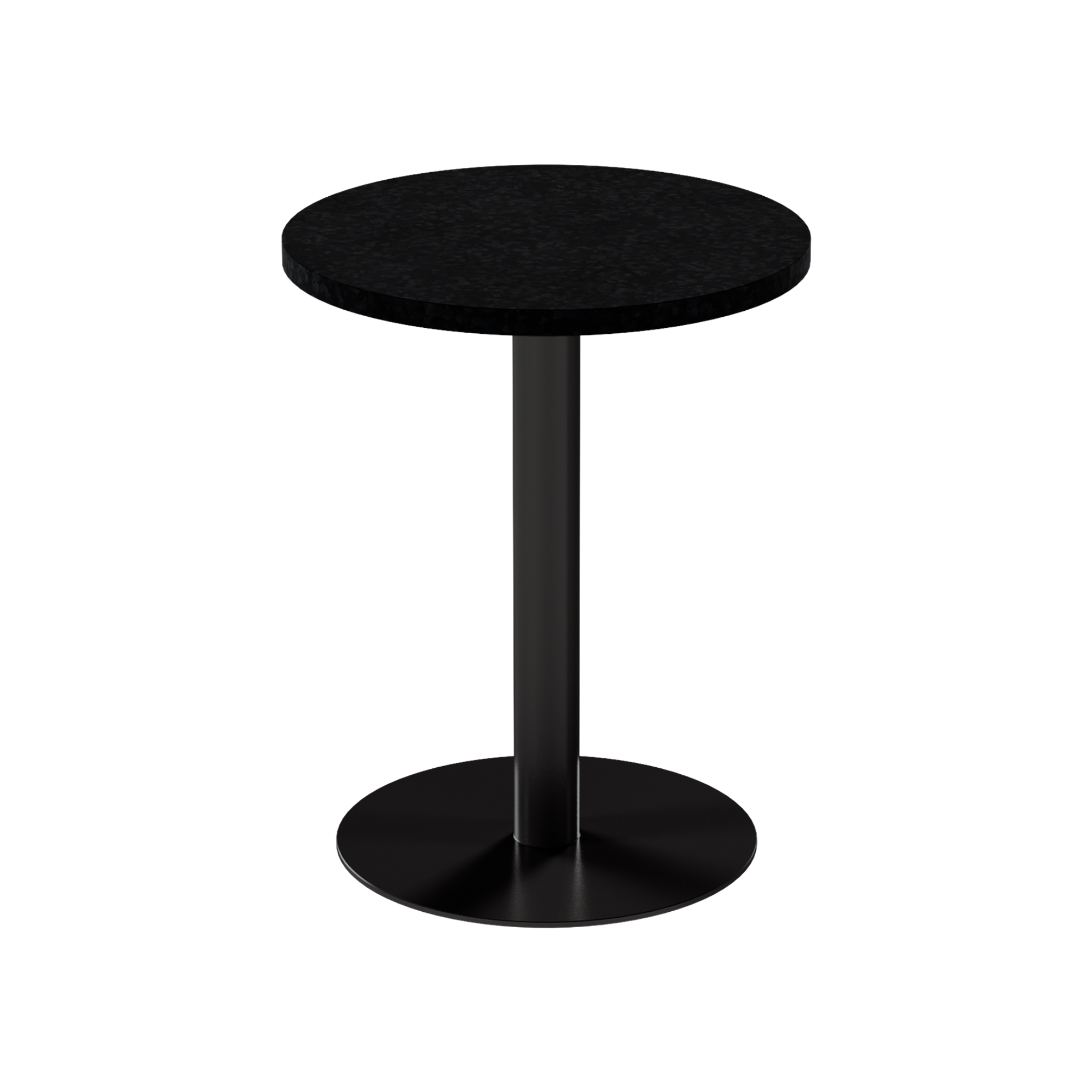 Solis Cafe Table – 60cm Round – Black / Black Onyx Dapple