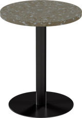 Solis Cafe Table – 60cm Round – Black / Taupe Dapple