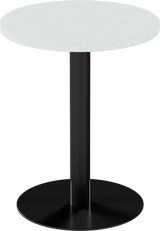 Solis Cafe Table – 60cm Round – Black / White Chalk Dapple