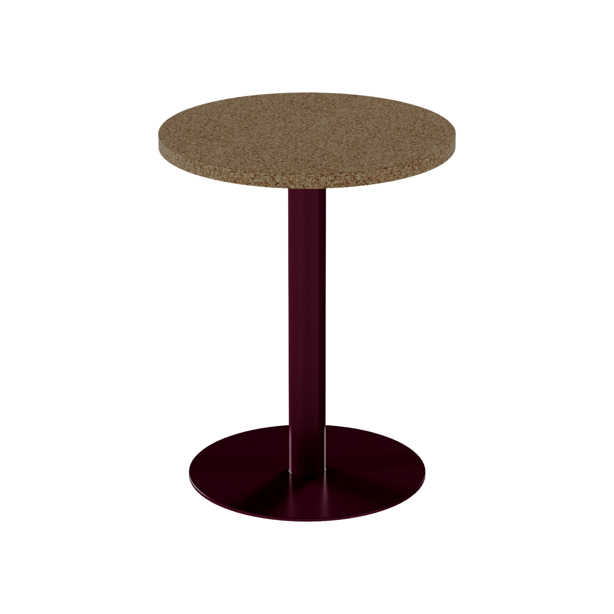 Solis Cafe Table – 60cm Round – Burgundy / Grano Natural