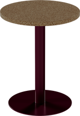 Solis Cafe Table – 60cm Round – Burgundy / Grano Natural