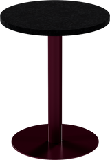 Solis Cafe Table – 60cm Round – Burgundy / Black Onyx Dapple