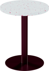 Solis Cafe Table – 60cm Round – Burgundy / Red Dapple
