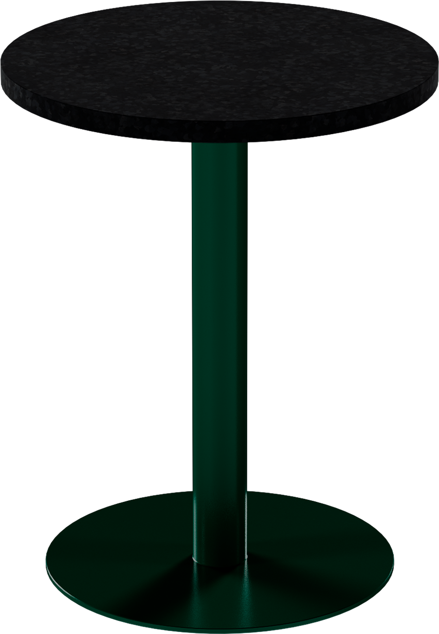 Solis Cafe Table – 60cm Round – Green / Black Onyx Dapple