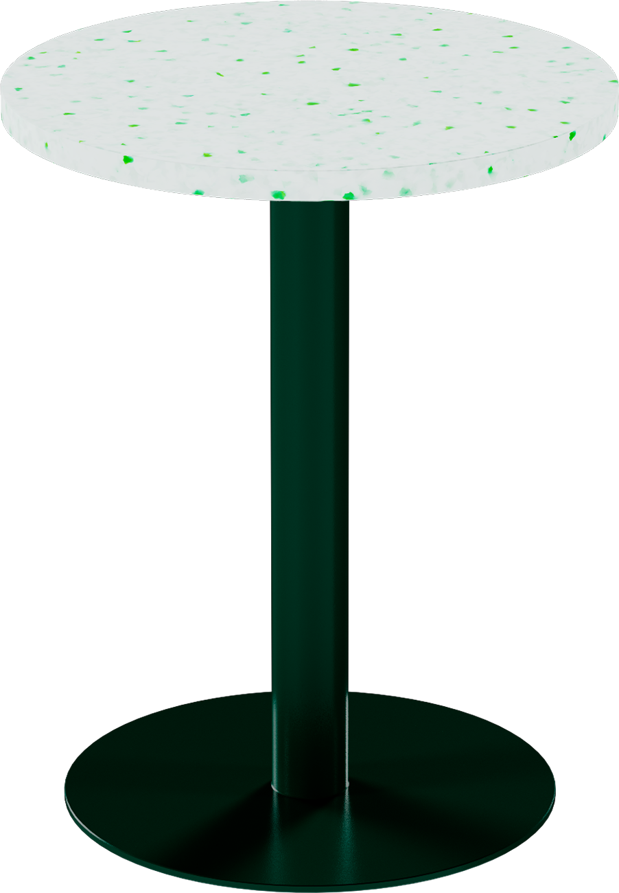 Solis Cafe Table – 60cm Round – Green / Green Dapple