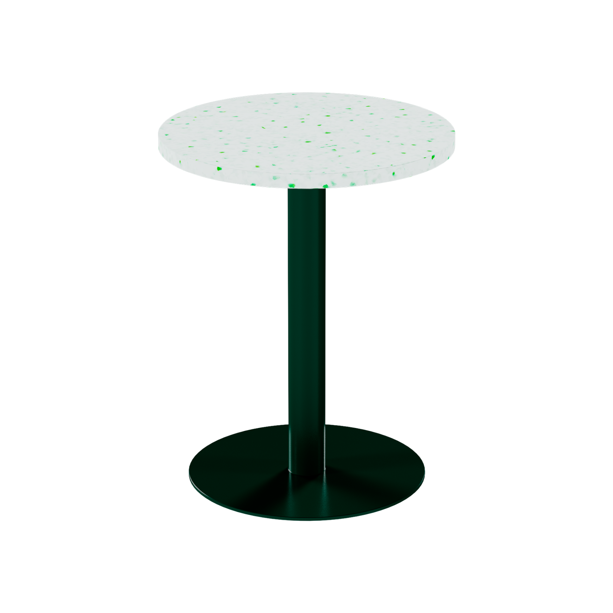 Solis Cafe Table – 60cm Round – Green / Green Dapple