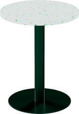 Solis Cafe Table – 60cm Round – Green / Green Dapple